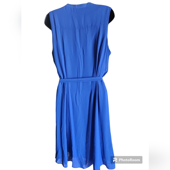 NWT, Roz & Ali, Electric blue dress with tucks, Length 40 Inches, Sz 14 - Picture 2 of 16